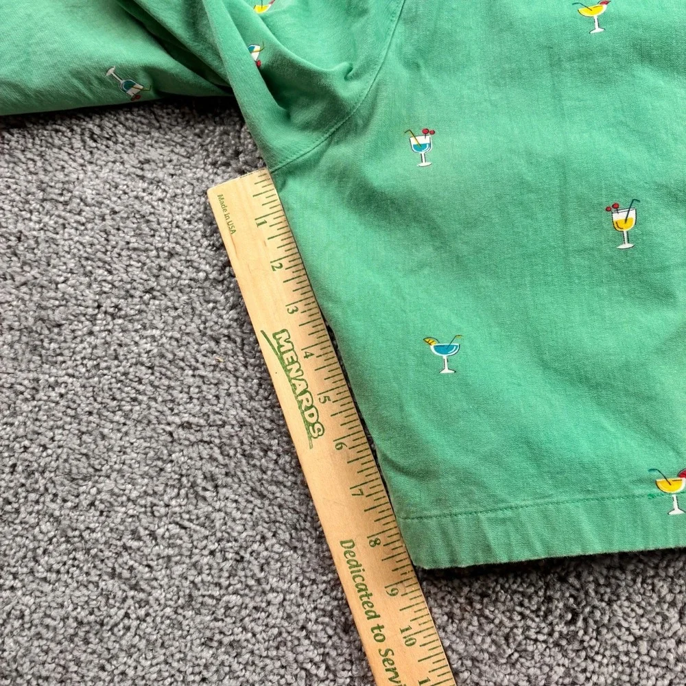 Mens Chino Party Shorts Sz 38‎ Green Drink Glasses All Over Print Club Room Golf
